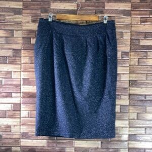 Lafayette 148 New York Wool Blend Blue Tweed Side Pocket Pencil Skirt Size 6